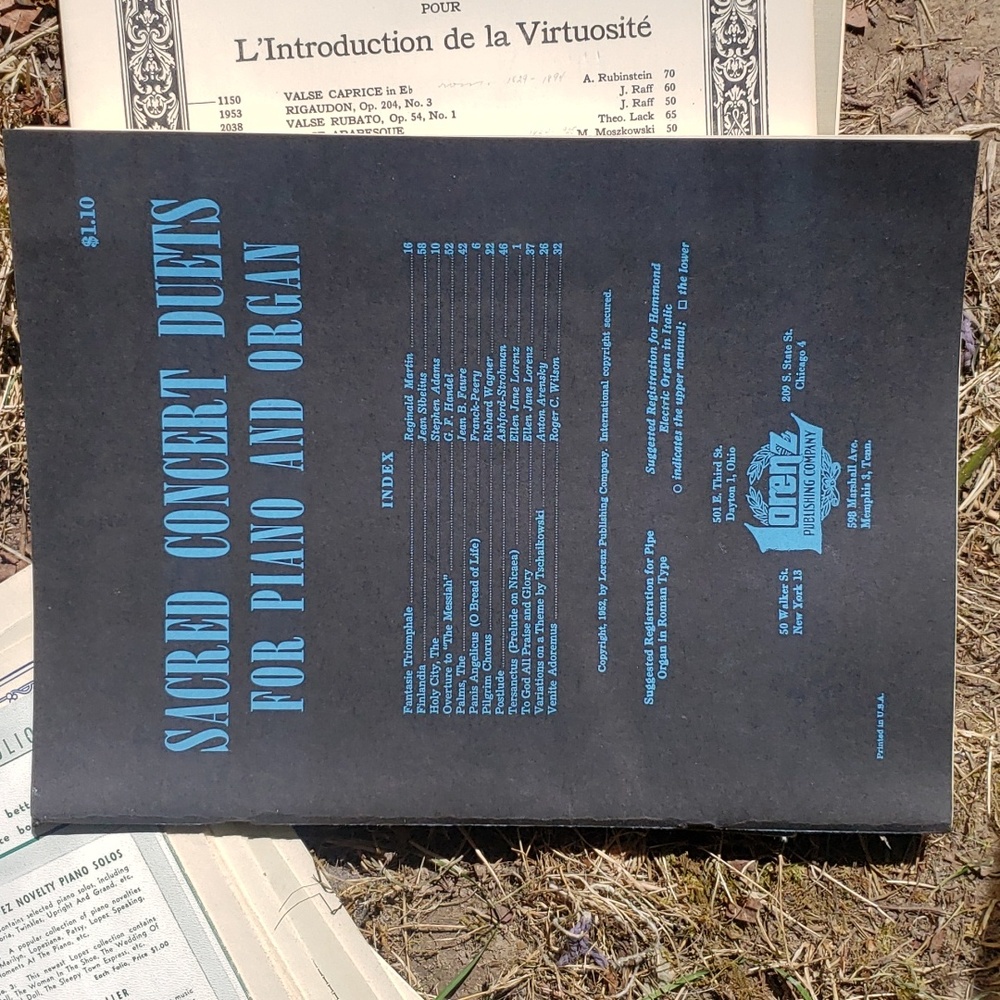 1952 Sacred Concert Duets for Piano and Oregon Lauren's Publishing Company Music